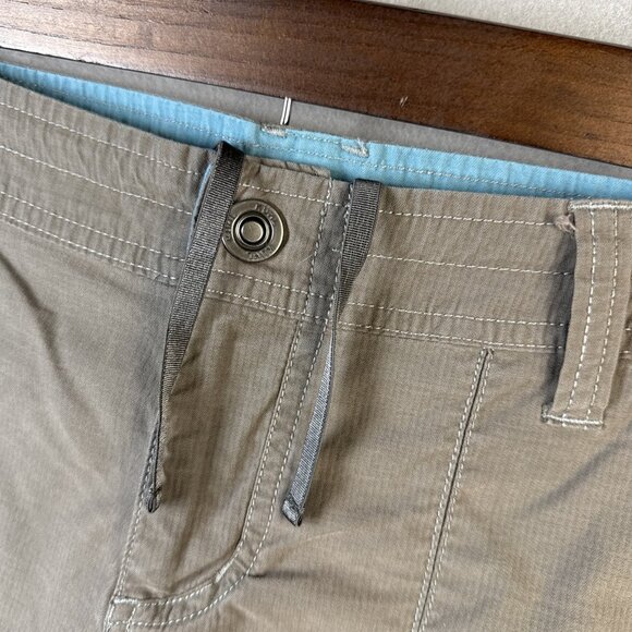 Kuhl Cargo Capri Pants Women’s Size 10 Grey Hiking‎ Stretch Floral Embroidery - Picture 5 of 16